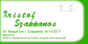 kristof szappanos business card